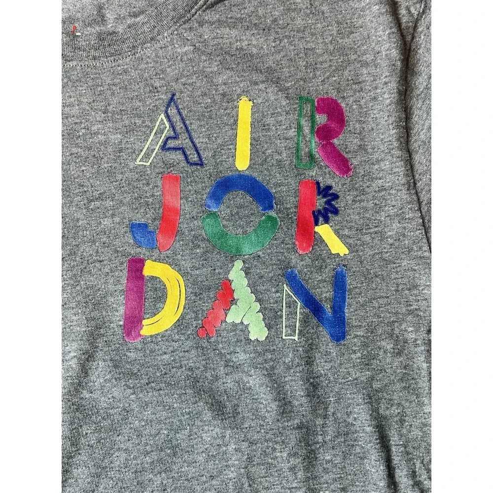 Air Jordan The Cradle Pop Art Colorful Graphic T-Shirt Gray Men's Small
